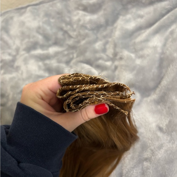 Women's KOVI Dark Strawberry Blonde 100% Human Hair Weft Extensions - 14" - Picture 5 of 7